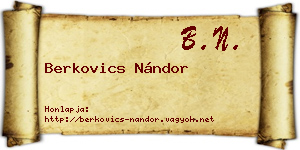 Berkovics Nándor névjegykártya