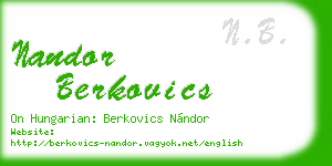 nandor berkovics business card